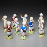 (8) Hochst porcelain Turk musicians