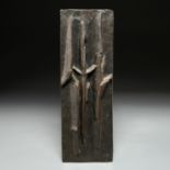 Modernist bronze vented plaque signed "JvH"