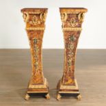 Pair Russian Neoclassic style pedestals