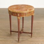 Louis XVI style mahogany marble top gueridon