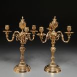 Christofle et Cie, pair Napoleon III candelabra