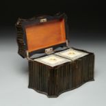 Anglo-Indian buffalo horn tea caddy