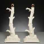 John Dickenson style faux bois table lamps