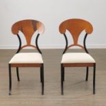 Pair Biedermeier style side chairs