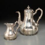 English Aesthetic part sterling silver tea set