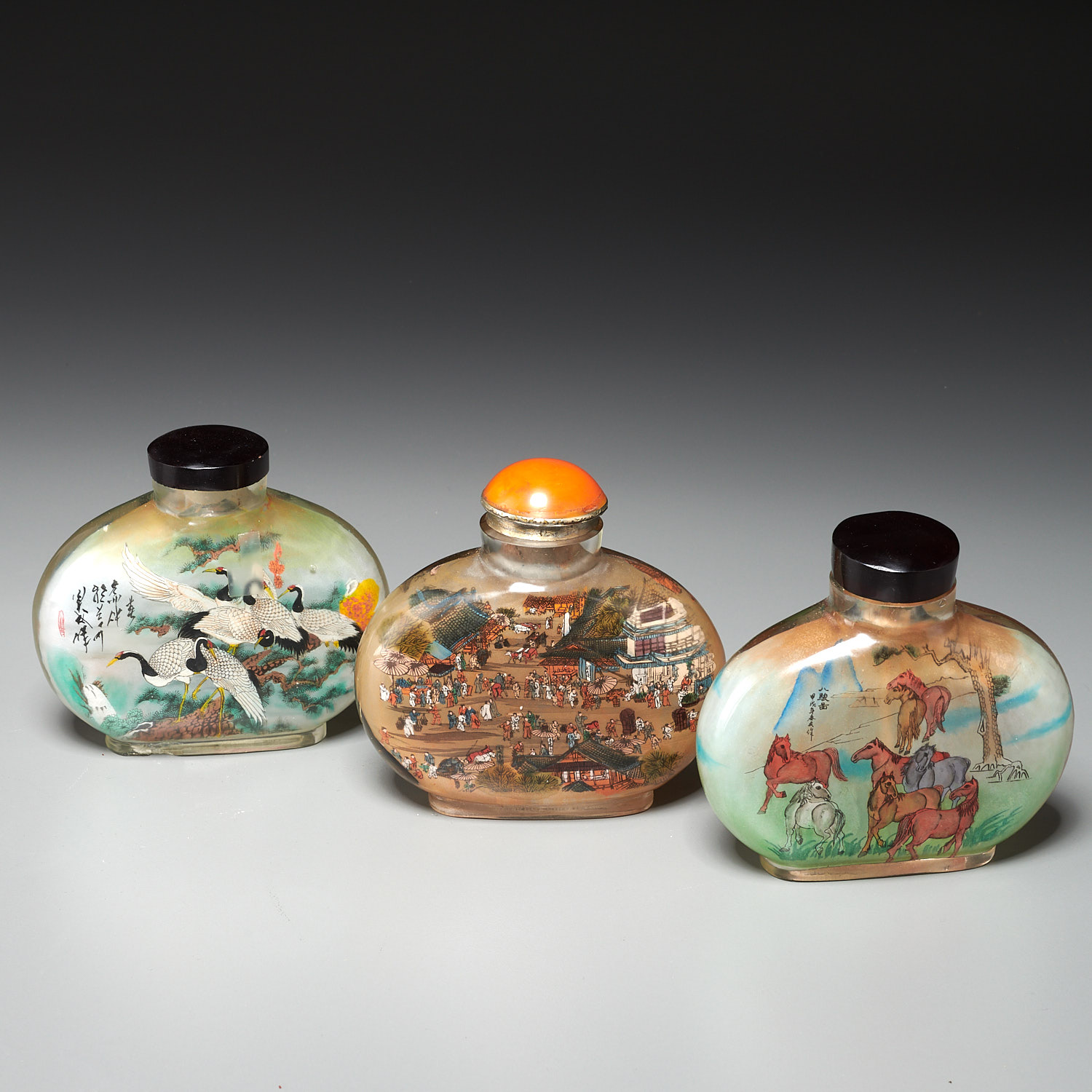 (3) Chinese inside painted snuff bottles - Image 7 of 10