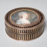 French gold inlaid box with portrait