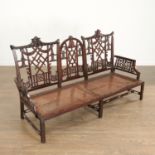 Chinese Chippendale style mahogany settee