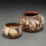 (2) Native American Southwest Pueblo pottery pots