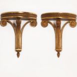 Pair Louis XVI style carved giltwood wall brackets
