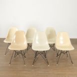 Charles and Ray Eames, (6) ivory DSR chairs