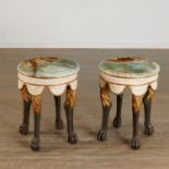 Pair Italian Neoclassic style painted gueridons