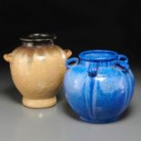 (2) large Fulper stoneware vessels