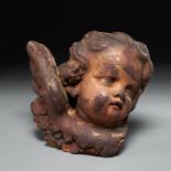 Spanish Colonial School, carved cherub