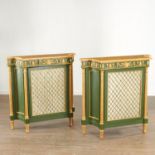 Nice pair George III style painted side cabinets