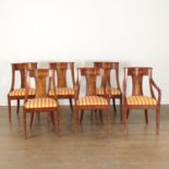 Set (6) Dutch Neoclassic inlaid gondola chairs