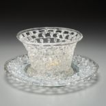 George III lampwork glass dish on stand