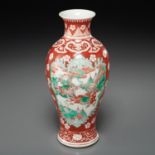 Chinese famille rose baluster vase