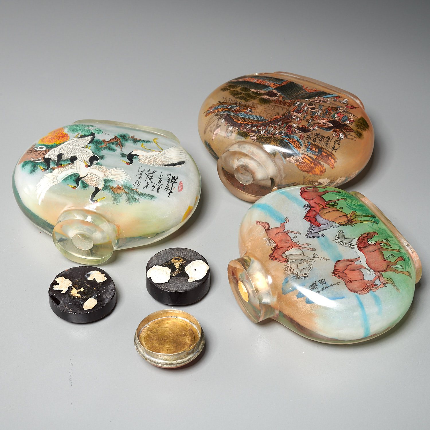 (3) Chinese inside painted snuff bottles - Image 9 of 10