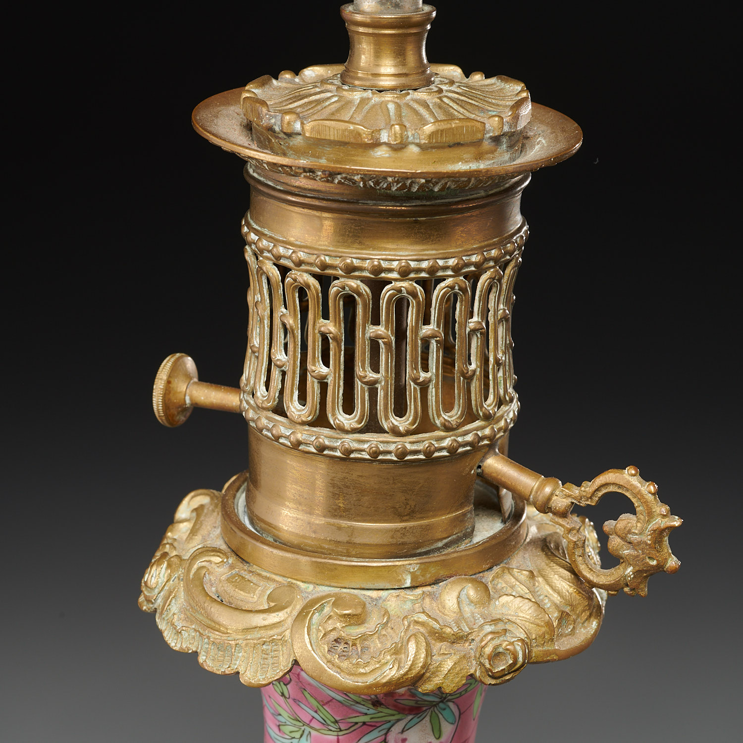 Chinese famille rose dragon vase lamp - Image 2 of 8