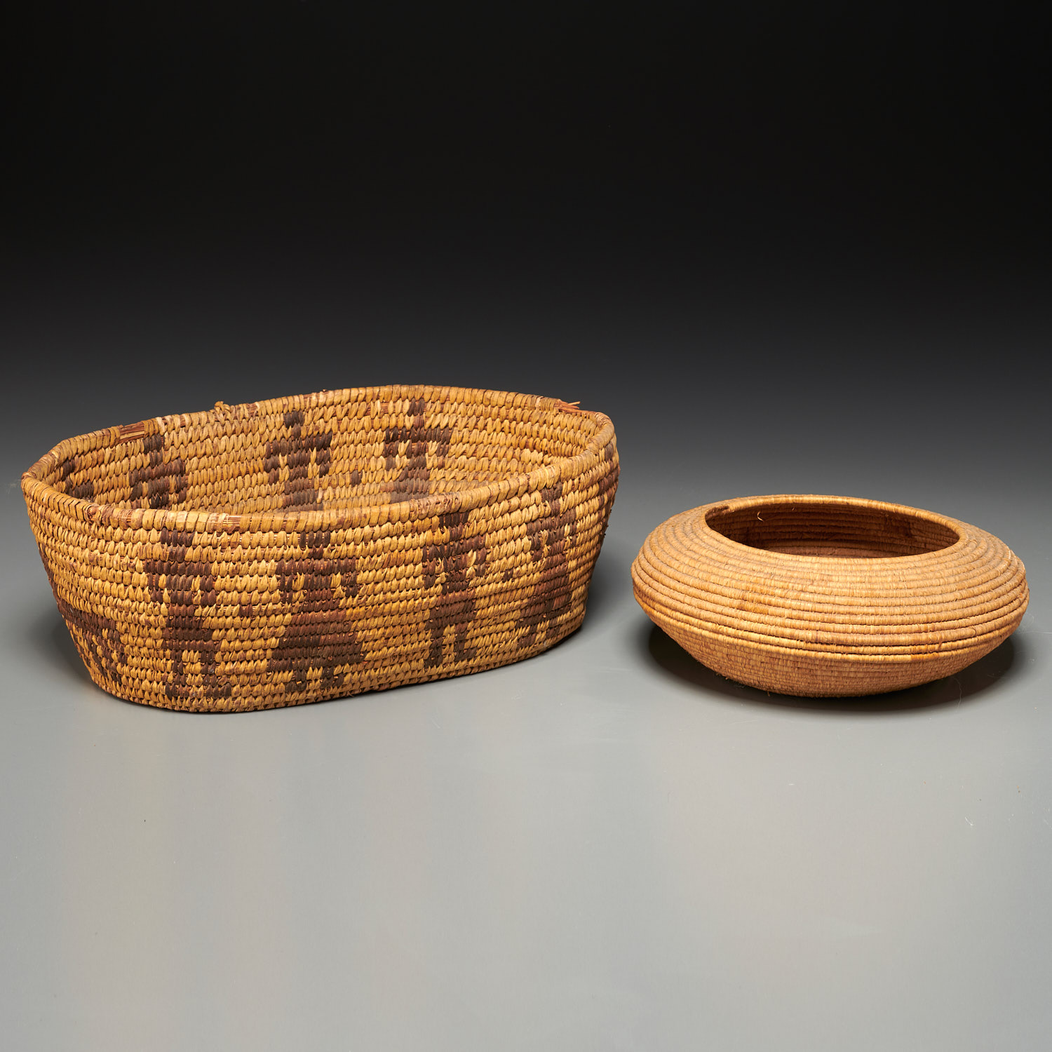 (2) Native American woven baskets