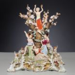 Monumental Continental porcelain figural group