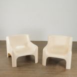 Carlo Bartoli, pair Gaia lounge chairs
