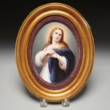 KPM (attrib.) painted porcelain plaque, Madonna