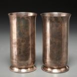 Hector Aguilar, pair .940 silver beaker vases