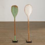 Sculptural group (2) rustic antique paddles