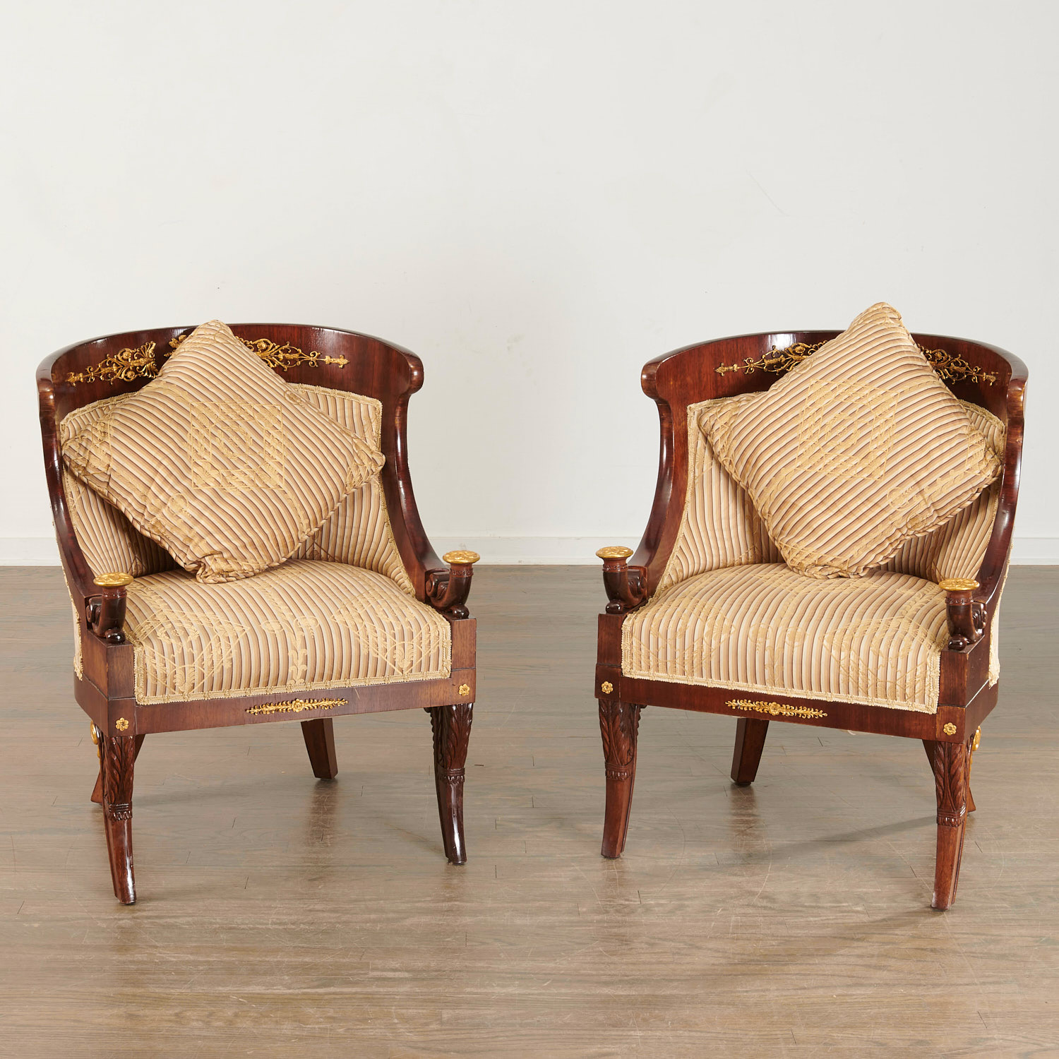 (3) piece French Empire style mahogany salon suite - Image 6 of 10