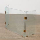 French Modern three panel glass fire screen