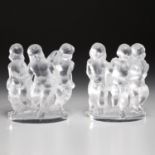 Pair Lalique "Luxembourg" figure groups