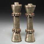 William Spratling, pair tin candlesticks