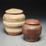 Karen Karnes, (2) lidded jars