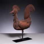 Large French tin rooster weathervane or shop sign