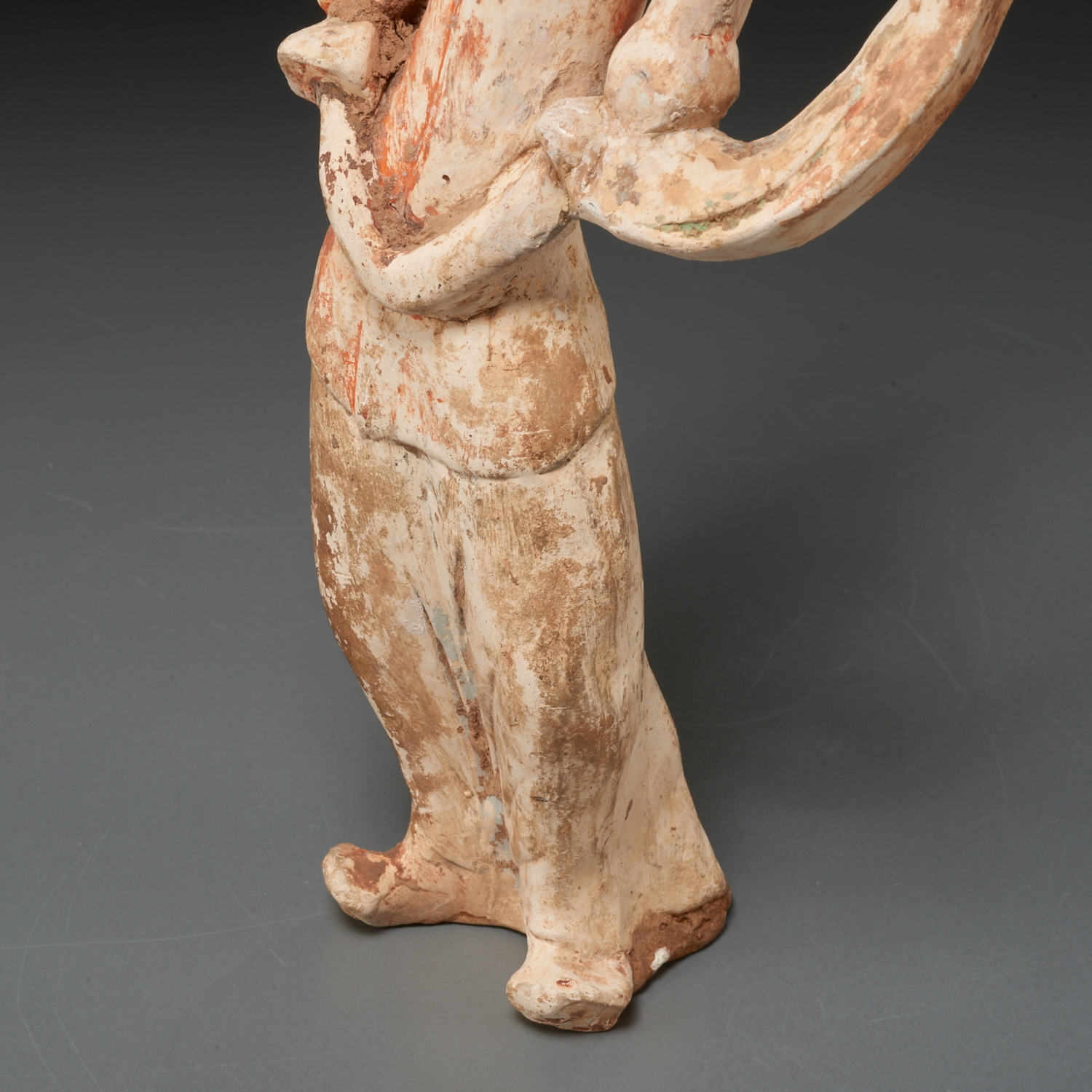 Chinese painted pottery figure of a dancer - Image 3 of 6