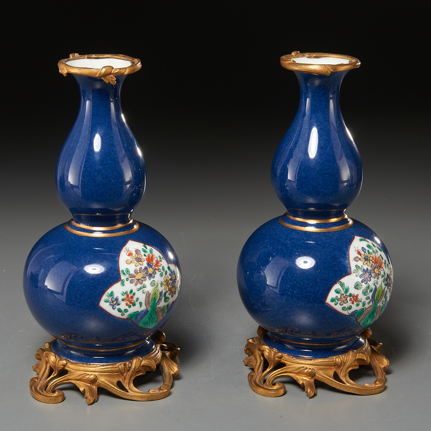 Pair Chinese gilt bronze mounted gourd vases - Image 5 of 6