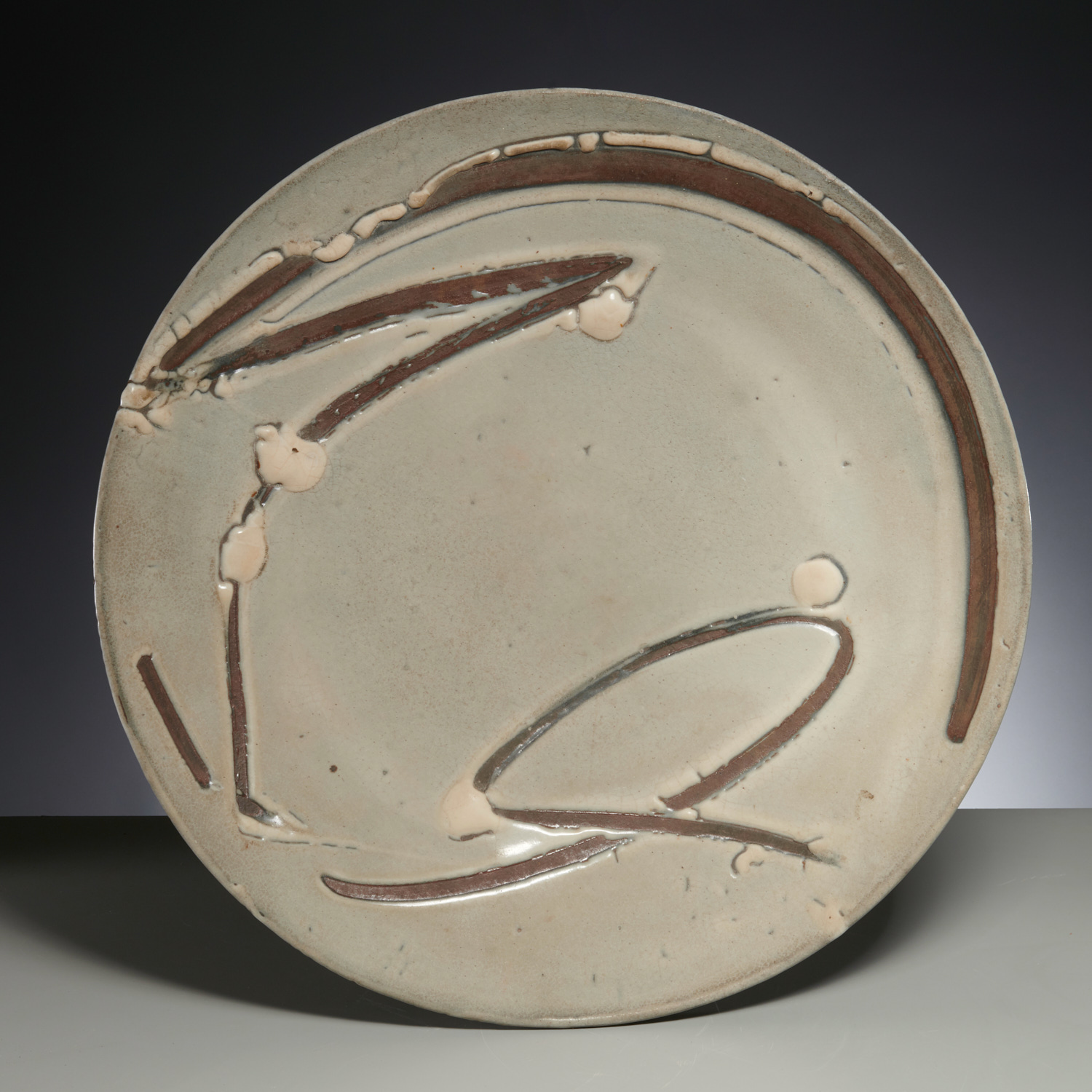 Chris Gustin, monumental ceramic platter, 1981