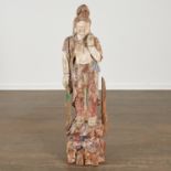 Large Chinese polychromed wood Bodhisattva