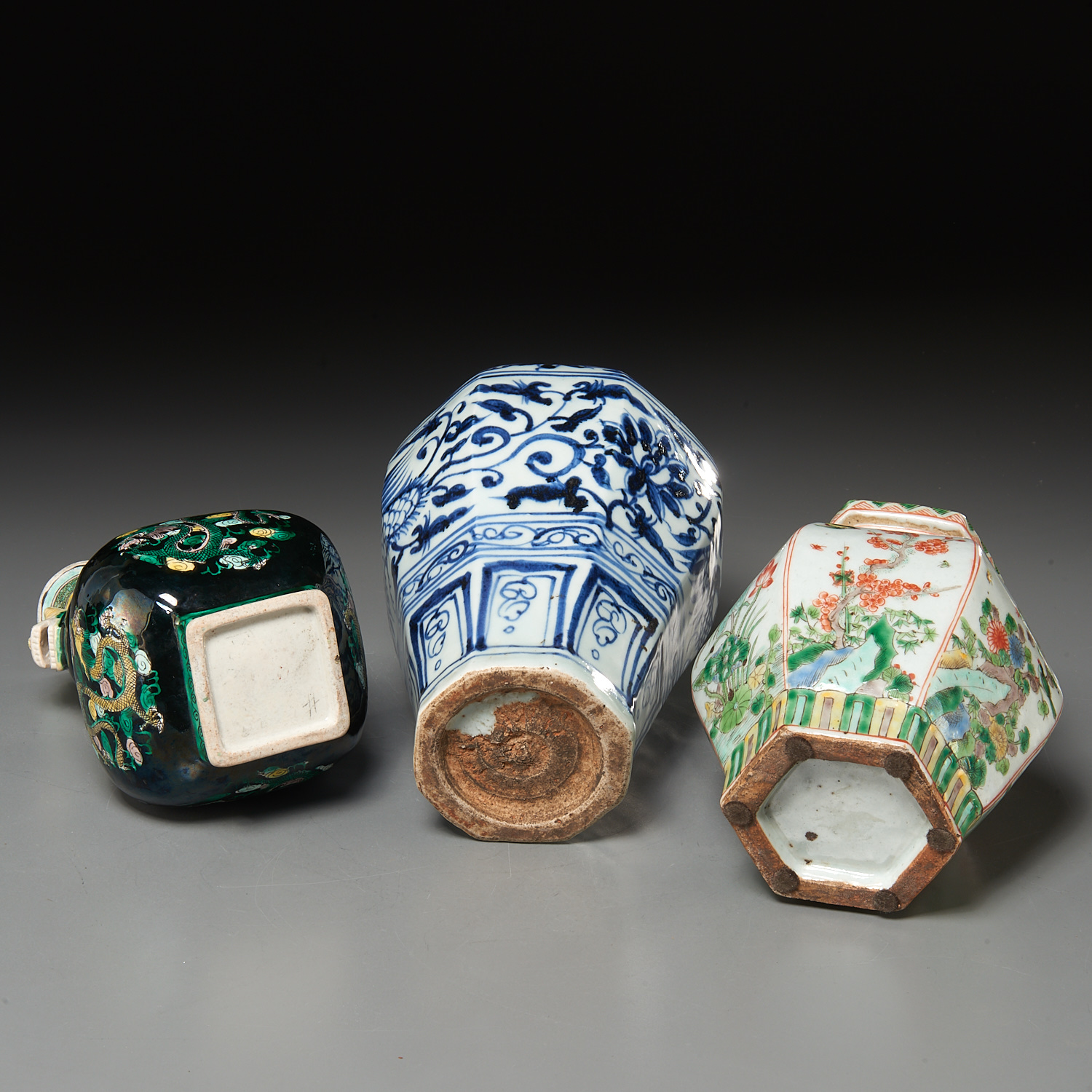 (3) antique Chinese porcelain vases - Image 5 of 5