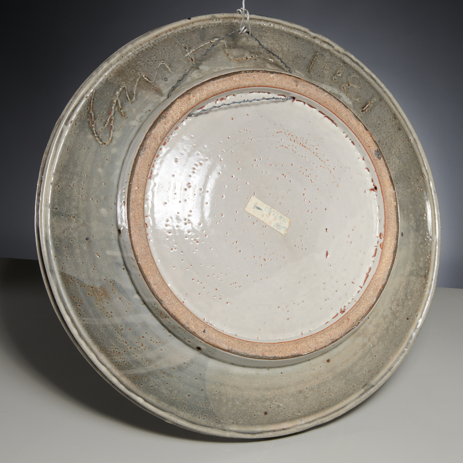 Chris Gustin, monumental ceramic platter, 1981 - Image 4 of 6