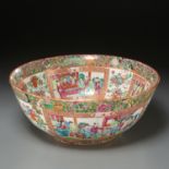 Chinese Export rose Mandarin punch bowl