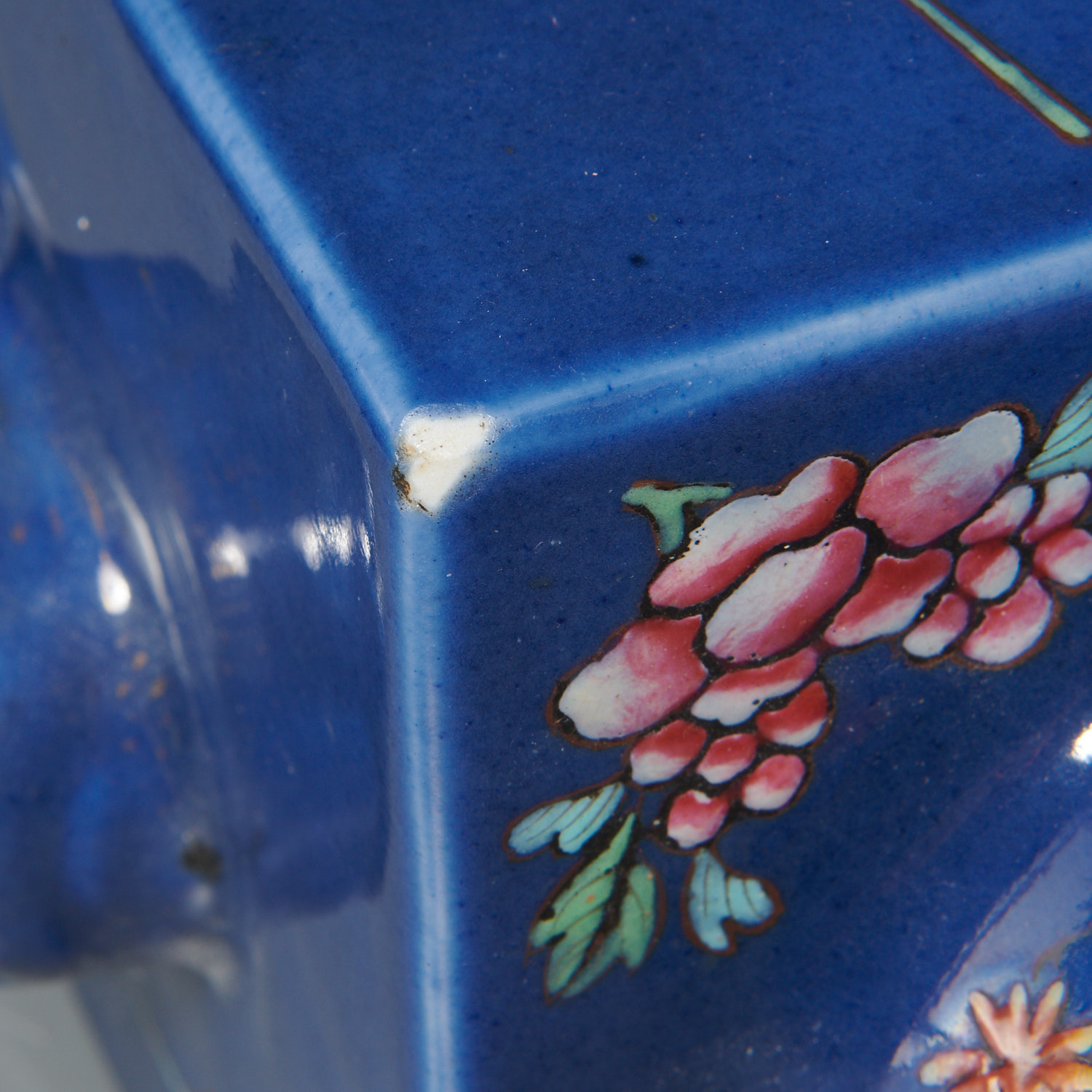 Pair Chinese blue ground cong vases - Image 4 of 6