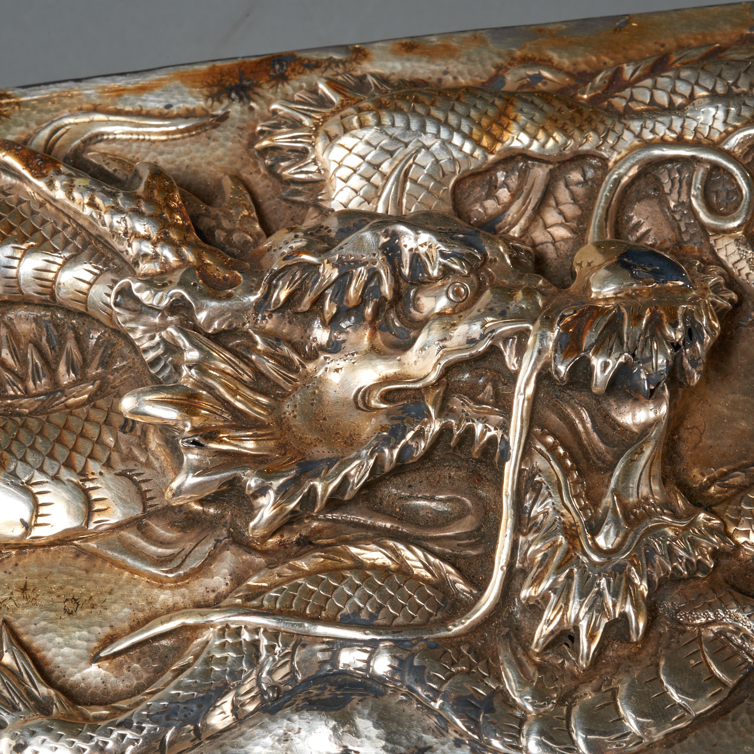 Kuhn & Komor Asian Export silver dragon box - Image 3 of 8