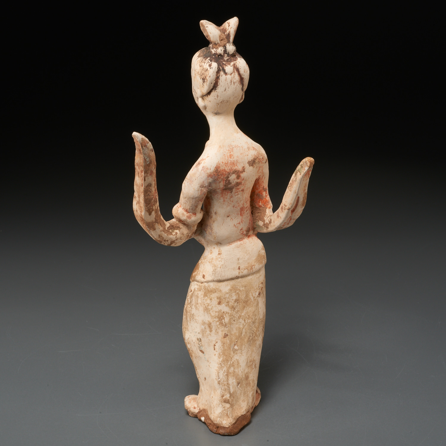 Chinese painted pottery figure of a dancer - Image 4 of 6