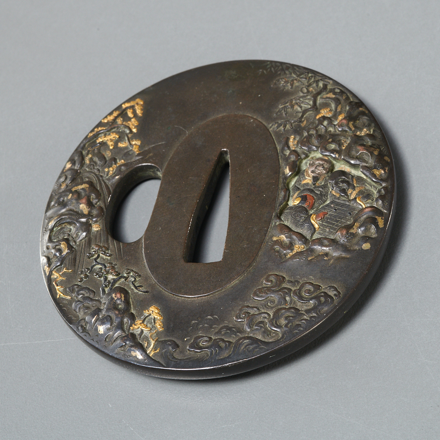 (2) Japanese parcel gilt bronze Tsuba - Image 2 of 4