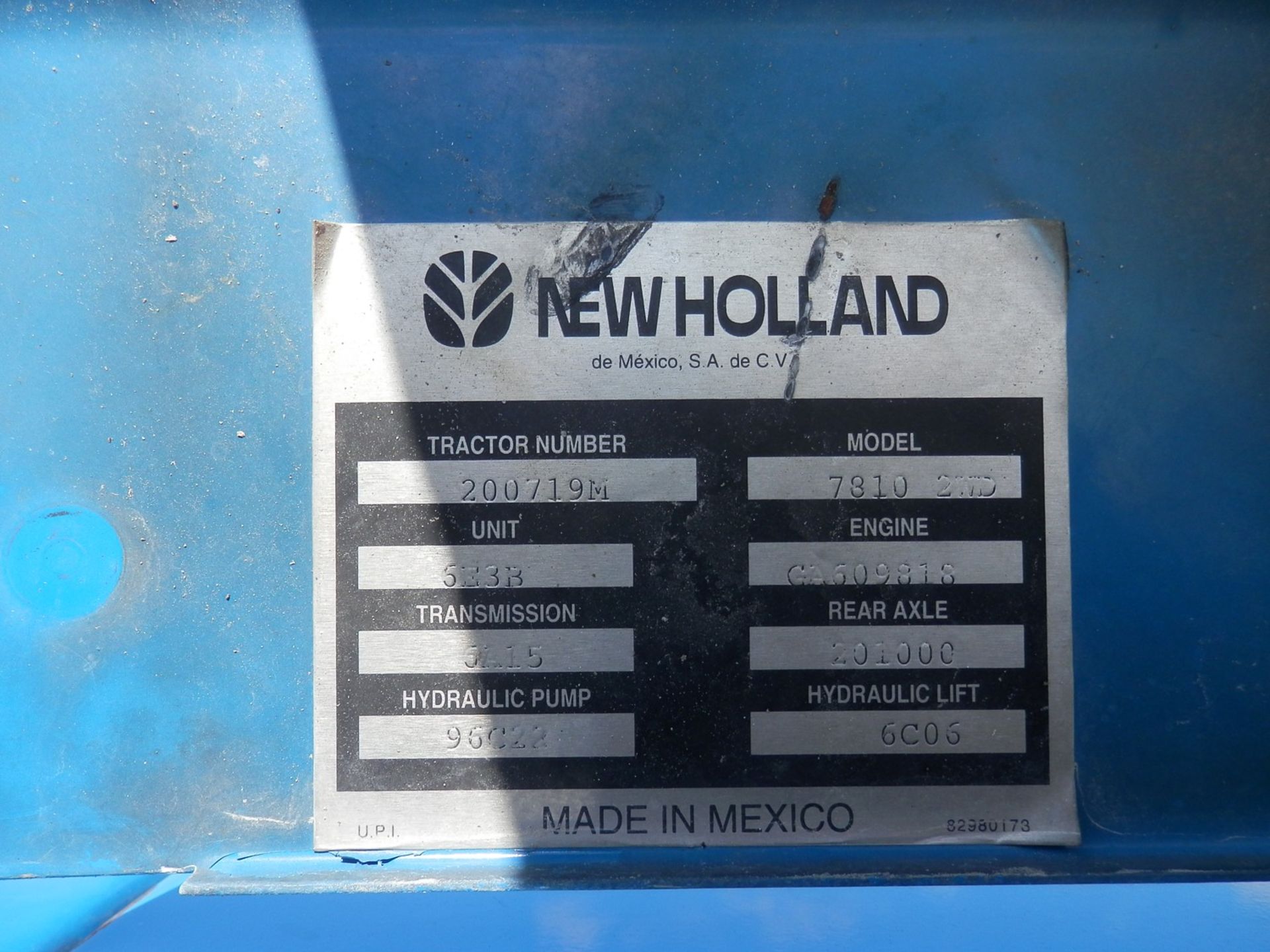 NEW HOLLAND 7810S TRACTOR - Image 10 of 10