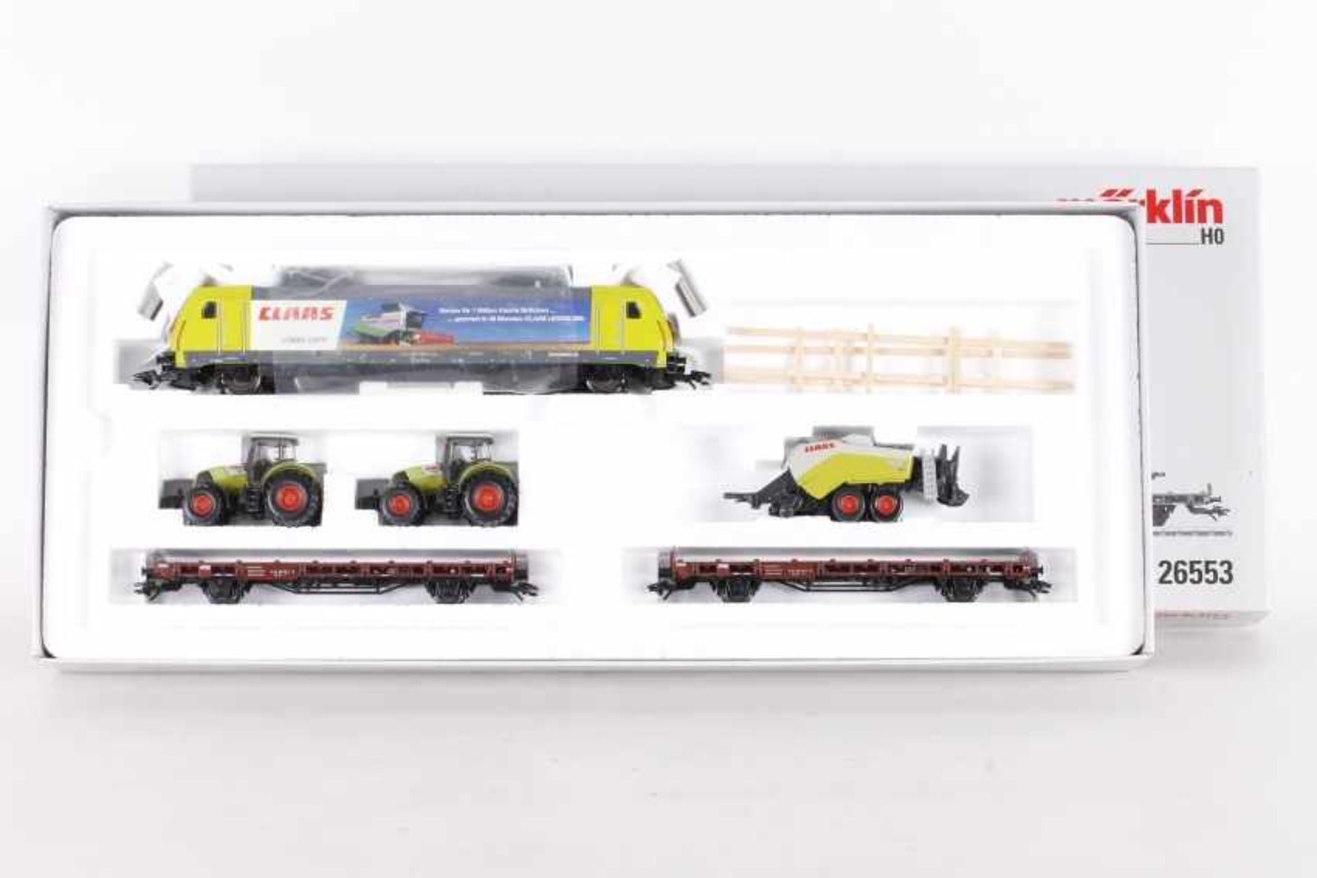 Märklin 26553, Zugpackung "CLAAS"Märklin 26553, Zugpackung "CLAAS", Elektrolok "185 458-7", fx-