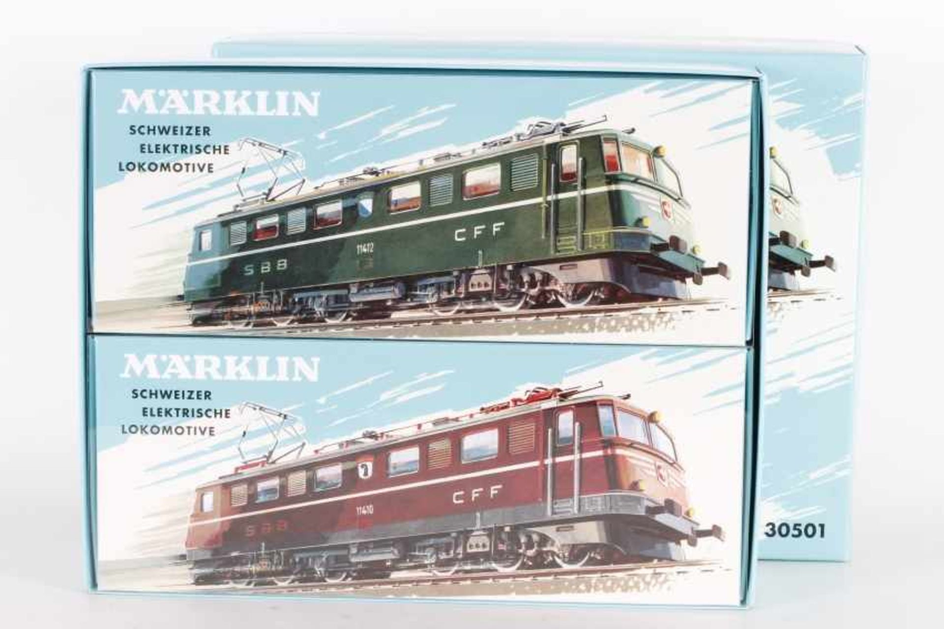 Märklin 30501, Doppelpackung, zwei Elektroloks Ae 6/6 der SBBMärklin 30501, Doppelpackung, zwei